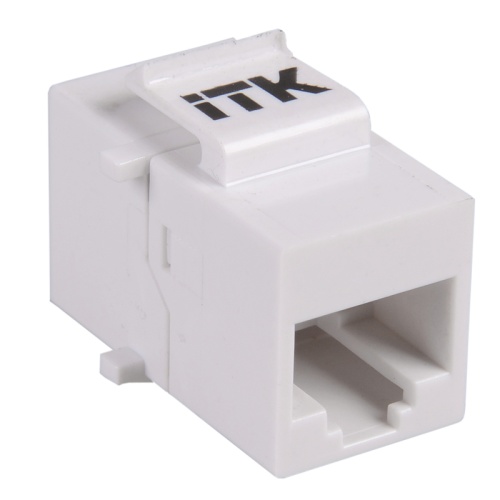 ITK Проходной адаптер кат.5E UTP RJ45-RJ45 (8P8C) тип Keystone Jack белый | код CS7-1C5EU | IEK